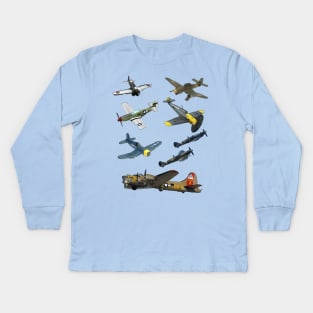 WW2 Planes Warbirds Kids Long Sleeve T-Shirt